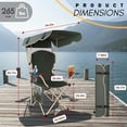 thumbnail image 2 of Portable Folding Camping Chairs with Canopy Shade, Beach Chair for Adults, Durable Weather Resistant 600D Oxford Cloth, Camping Chair with Canopy for Outdoors, 2 of 6