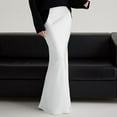 thumbnail image 2 of HJYCHN Women Elegant Silk Satin Maxi Skirt Spring Summer Season Skirt with High-Waist for Party Wedding Flowy Design White S, 2 of 4