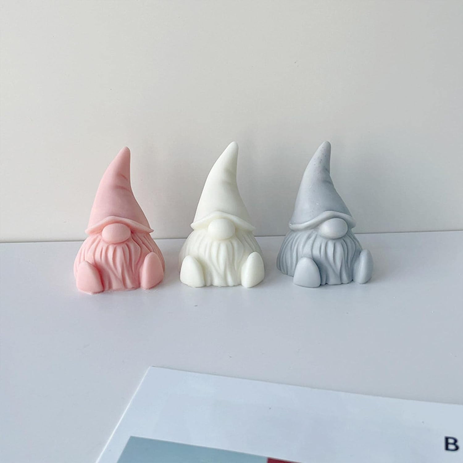 ABPETE Gnomes Silicone Candle Mold, Silicone Molds, Candle Making Moulds, Handmade Dwarf Crafts Sculpture Casting Mold Home Decor