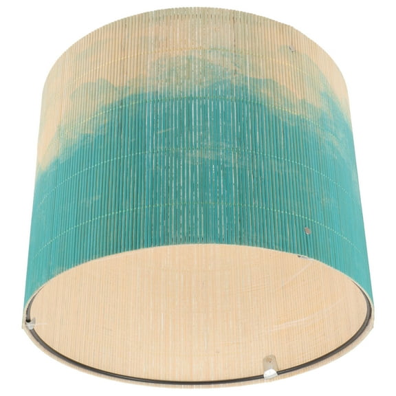 Masteelf Bamboo Lamp Shade with Unique Watercolor Print for Home Decor Table Lamps and Pendant Lights Light Green 12.5 inches