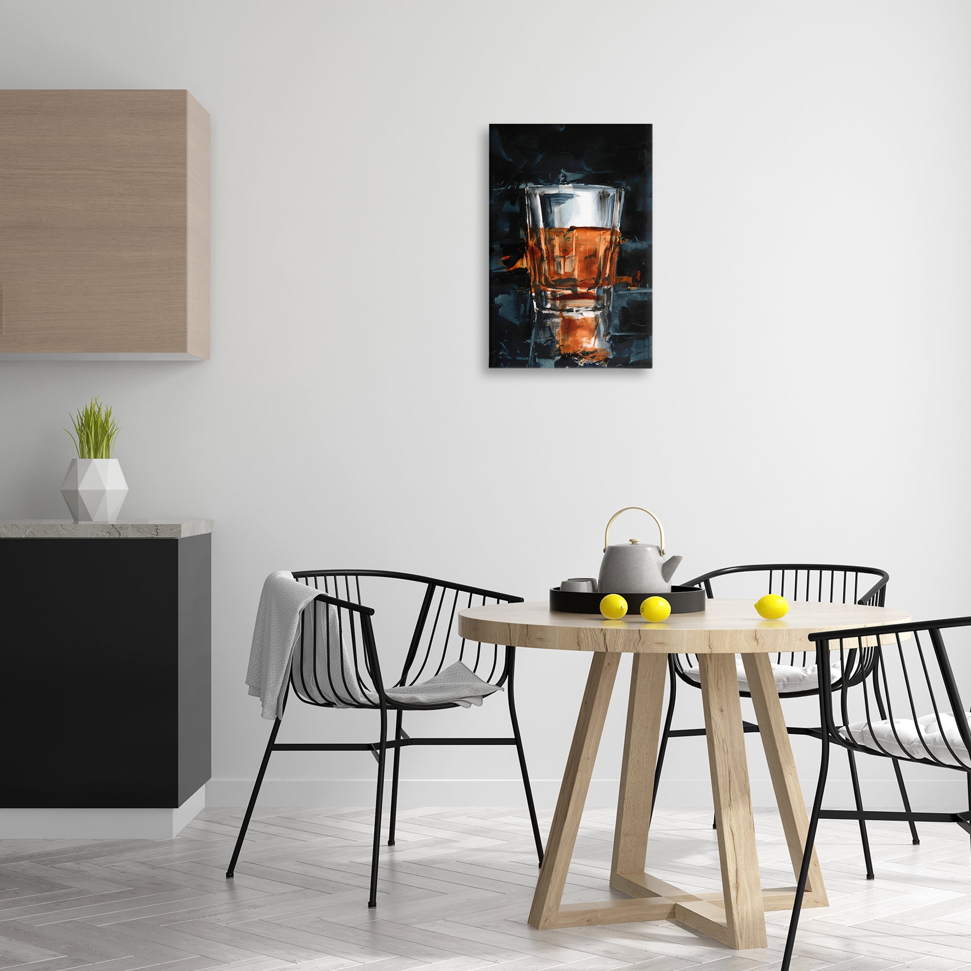 Stupell Industries Straight Whiskey Glass Food & Beverage Painting Wrapped Canvas Art Print Wall Art, 16 x 24