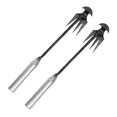thumbnail image 1 of 2pcs 4 Teeth Uprooting Weeding Tool with Ergonomic Handle Weed Puller Portable Garden Weeder Tool for Vegetable Planting Weeding Silver, 1 of 6