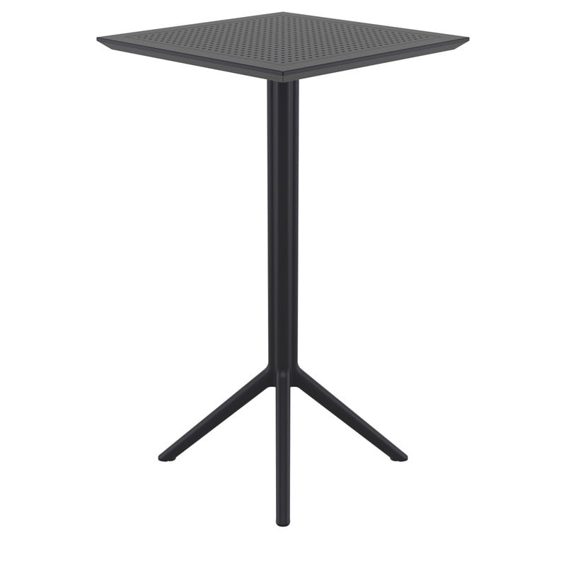 Sky 24 Inch Square Folding Bar Table In Black Finish Walmart Com Walmart Com