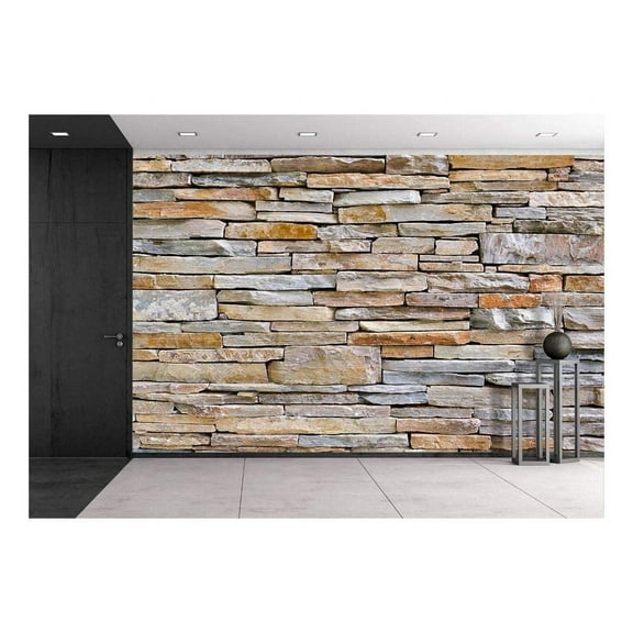 wall26 - Modern Pattern of Stone Wall Decorative Surfaces - Removable Wall Mural | Self-Adhesive Large Wallpaper - 66x96 inches