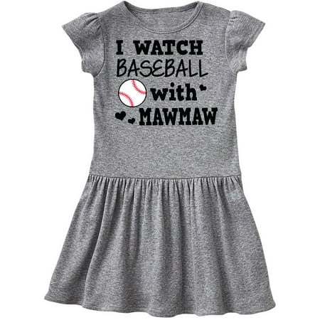 

Inktastic I Watch Baseball with My Mawmaw Gift Toddler Girl Dress