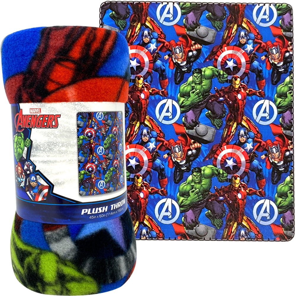 Marvel Avengers Fun Soft Fleece Plush Throw Blanket for Kids 45 x 60