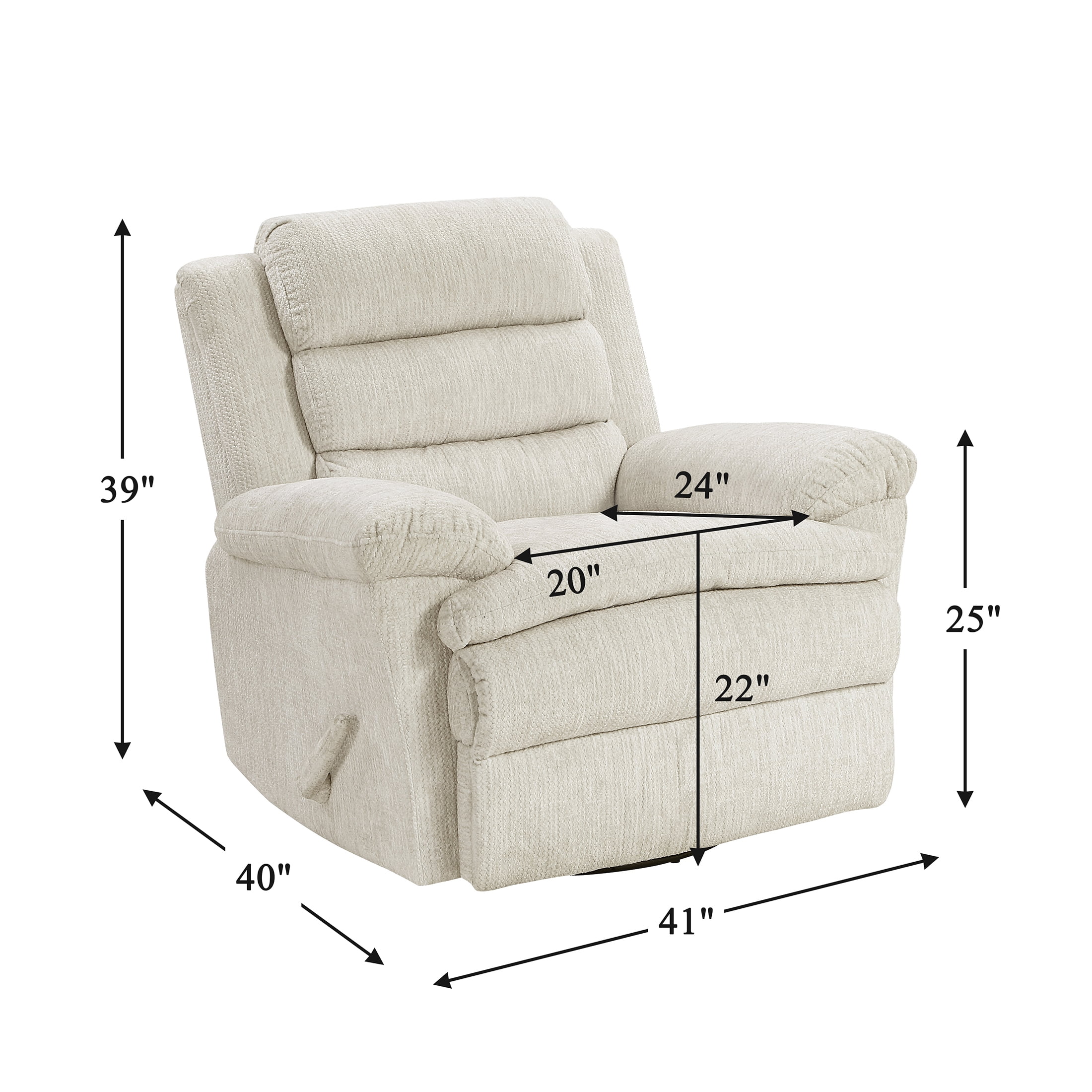 OakvillePark Windcroft Microfiber Swivel Glider Reclining Chair, Beige