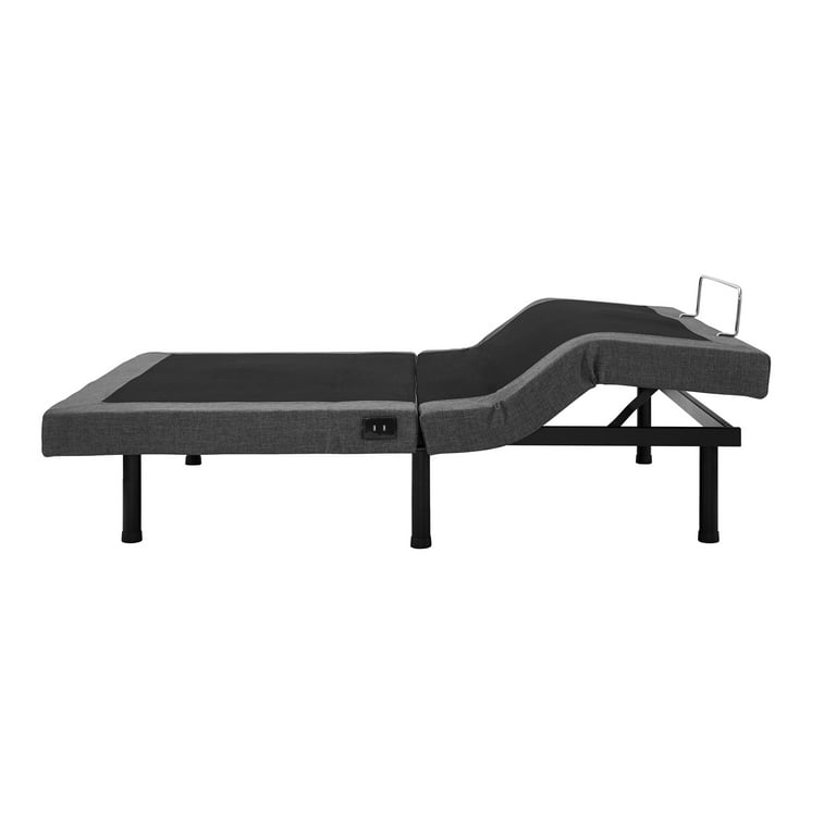 PostureCloud Adjustable Bed Base Dual Massage USBs Three Leg Height Options and Wireless Remote Upholstered Ergonomic Bed Queen