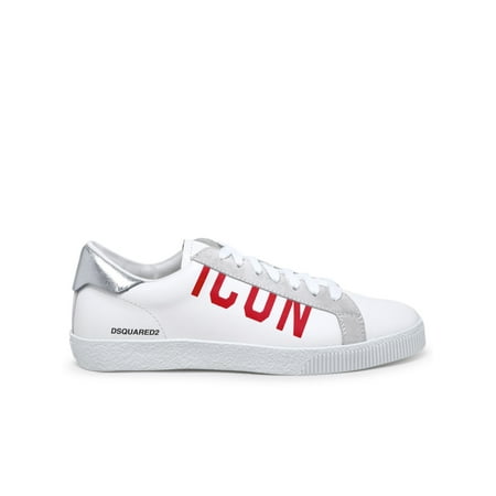 

DSQUARED2 WHITE LEATHER CASSETTA SNEAKERS