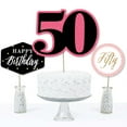 thumbnail image 3 of Big Dot of Happiness Chic 50th Birthday - Pink, Black and Gold - Birthday Party Centerpiece Sticks - Table Toppers - Set of 15, 3 of 7