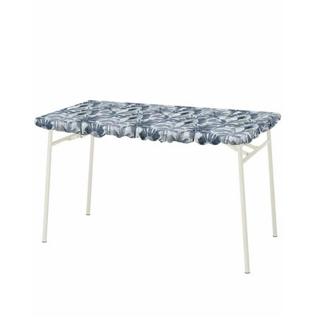 

Watercolor Tropical Plants Elastic Fitted Tablecloth Waterproof Table Cover Wipeable Table Cloth Protector for Outdoor Indoor Picnic Party Universal Rectangle 8ft Summer Palm Trees Blue