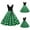 Green, variant on Easter Dresses for Women Polka Dot Dress Ruffle V Neck Sleeveless Retro A Line Birthday Party Prom Dress Casual Cute Summer Clothes with Belt - Sky Blue Size M