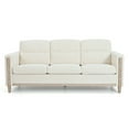 thumbnail image 6 of 79" Three-Seater Sofa, Modern Fabric Large Sofa Furniture, Upholstered Couch with Solid Wood Legs and Wide Armrest for Bedroom, Apartment, Home, Office, Living Room, Beige, 6 of 9