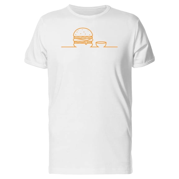Burger With Sauce Line Art Tee Men's -Image by Shutterstock