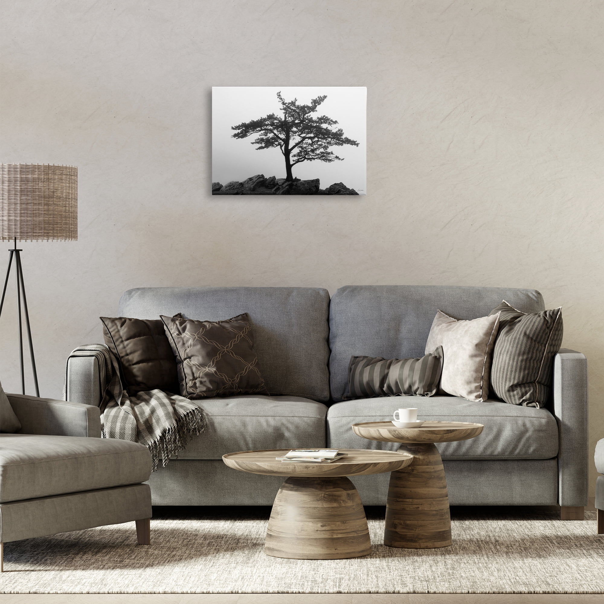 Stupell Industries Lone Tree on Rocks Landscape & Nature Photography Wrapped Canvas Art Print Wall Art, 24 x 16