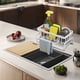 thumbnail image 4 of CaiYueKe Kitchen Countertop Organizer Rack - Sink Side Storage Shelf for Sponge Dishcloth Utensils, Multi-Tier Plastic Drain Board, Knife Chopstick Holder, Space Saver in White Black Gray, 4 of 7