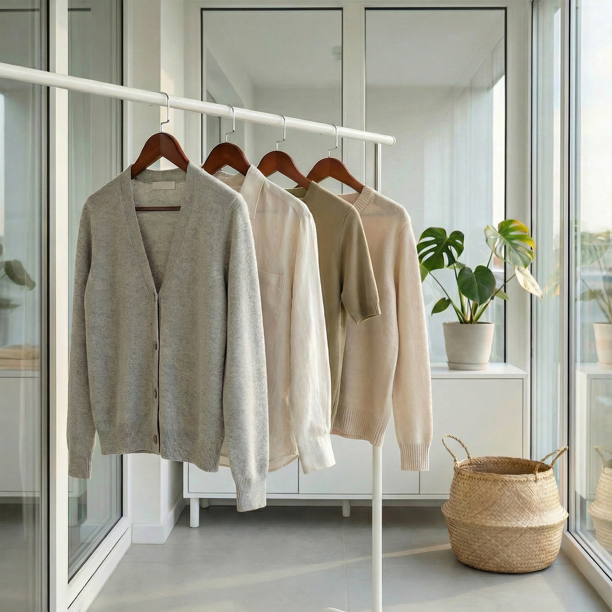 Unique Bargains 2Pcs Wood 360-Degree Space Saving Clothes Hangers Retro