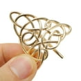 thumbnail image 4 of Unique Bargains 1 Pc Ponytail Buckle Hair Clip Triangle Lines Hair Ponytail Cuff for Women Matte Gold Tone, 4 of 5