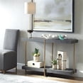 thumbnail image 2 of Uttermost Taja Contemporary Wood/Stainless Steel Console Table in Walnut/Gold, 2 of 5
