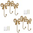 thumbnail image 1 of 2 Pzas de Gancho de Pared Decorativo con Lazo Knot, Colgador Multipropósito Dorado para Toallas, Colgador de Sombrero Montado en la Pared para Sala de Estar y Recámara, 1 of 11