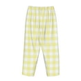thumbnail image 4 of Kdxio Women's Comfy Stretch Lemon Yellow CheckboardPrint Drawstring Pajama Pants-Small, 4 of 9