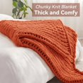 thumbnail image 5 of Chunky Knit Throw Blanket, 60''*80'' Knitted Throw Chenille Blankets for Bed Couch, Handmade Orange Crochet Blanket Big Thick Blanket, Machine Washable Cute Comfy Blanket for Home Decor, 5 of 15