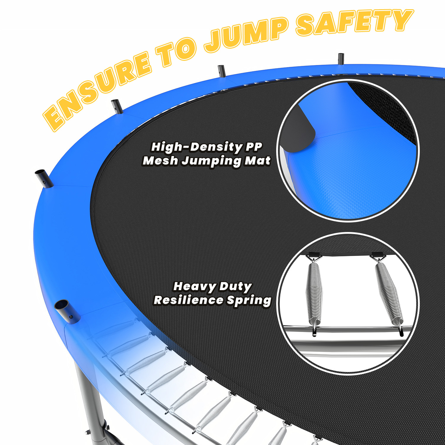 Mersco 15FT Heavy Duty Trampoline with Enclosure Net ,Slide ,Swing Set Outdoor Trampoline for Backyard,Kids Trampoline with Basketball Hoop,Birthday and Holiday Gifts for Kids,Blue