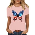 thumbnail image 2 of Cavosen Red White and Blue Shirts for Women Petite Patriotic Short Sleeve Crew Neck Tops USA Star Striped Print T Shirts Lady XL Independence Day Casual Tops 4th of July Tunic Tees Patriotic Clothes, 2 of 8