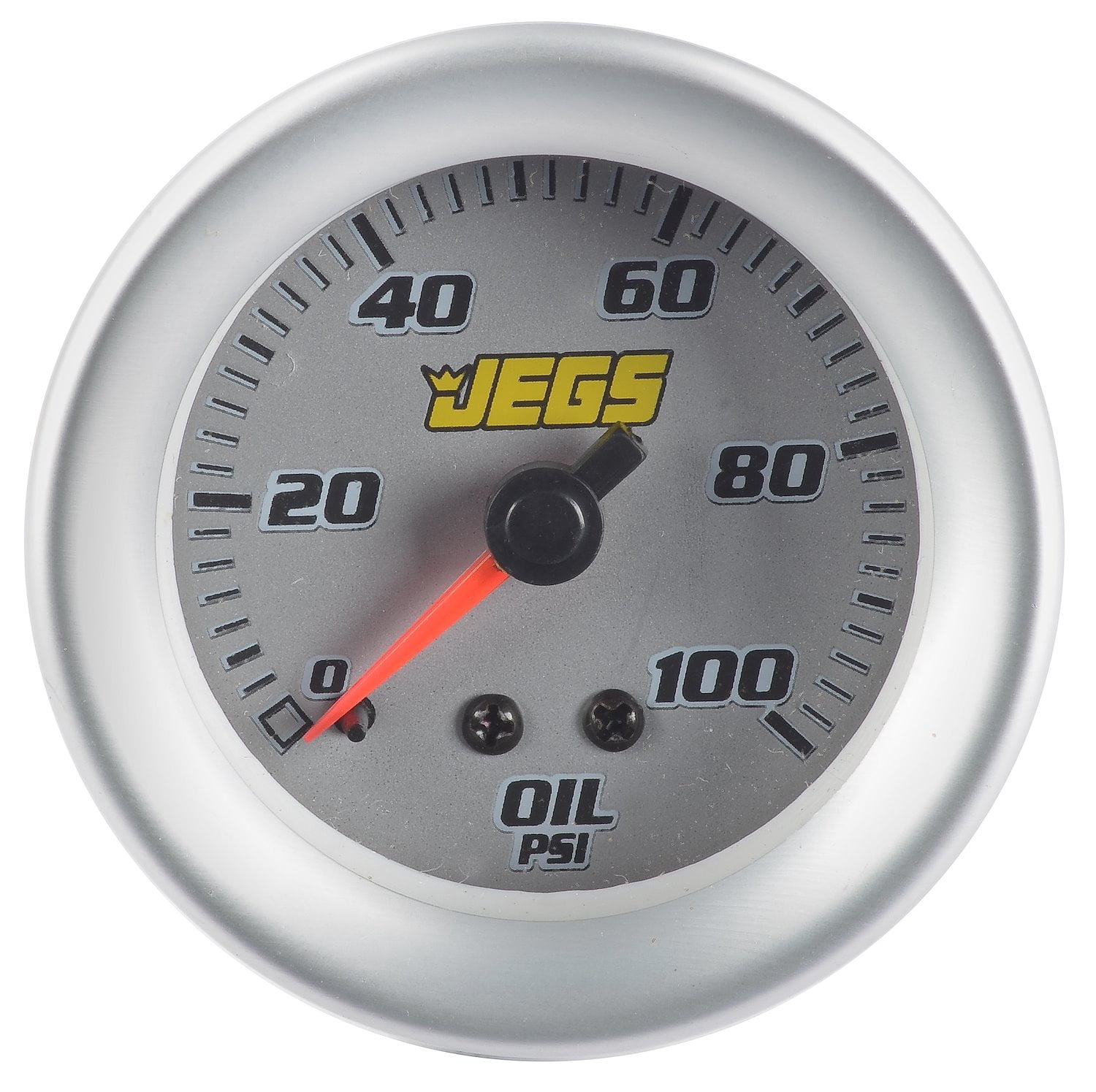JEGS Oil Pressure Gauge [2 1/16 in. Mechanical, 0-100PSI with Silver Face]