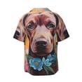 thumbnail image 7 of Picia Painted Flower Puppy Men's Linen Shirts Short Sleeve Cuban Beach Shirts Casual Shirts Button Down Shirt for Men Beach Summer Wedding Shirt-3X-Large, 7 of 7