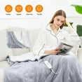 thumbnail image 2 of WISHEAD Electric Heated Blanket Throw Soft Flannel & Sherpa, 5 Heat Levels, 3 Hours Auto-Off Over-Heat Protection ETL Certification (50"x60", Light Gray), 2 of 9