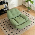 thumbnail image 3 of Leather Power Swivel Glider Lounge Chair with USB Port and Bluetooth, Modern Upholstered Single Sofa Chair with Different Model and Phone Holder, Multifunctional Armless Sleeper Recliner Chair, Green, 3 of 9
