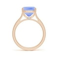 thumbnail image 2 of ANGARA Natural Cushion 3.8 ct Tanzanite Solitaire Ring with Hidden Accents in 14K Rose Gold for Women (Size-11x9mm) | December Birthstone, Anniversary, Jewelry Gift for Women | Natural Tanzanite Ring, 2 of 9