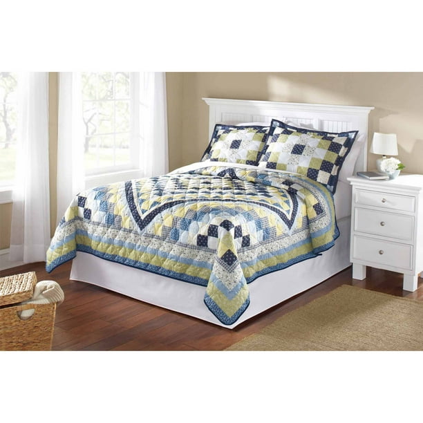 Mainstays Blue Patchwork Quilt