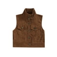 thumbnail image 1 of ZAXARRA Gilet en Velours Côtelé pour Bébé Garçon Automne Sans Manches Col à Revers, 1 of 8