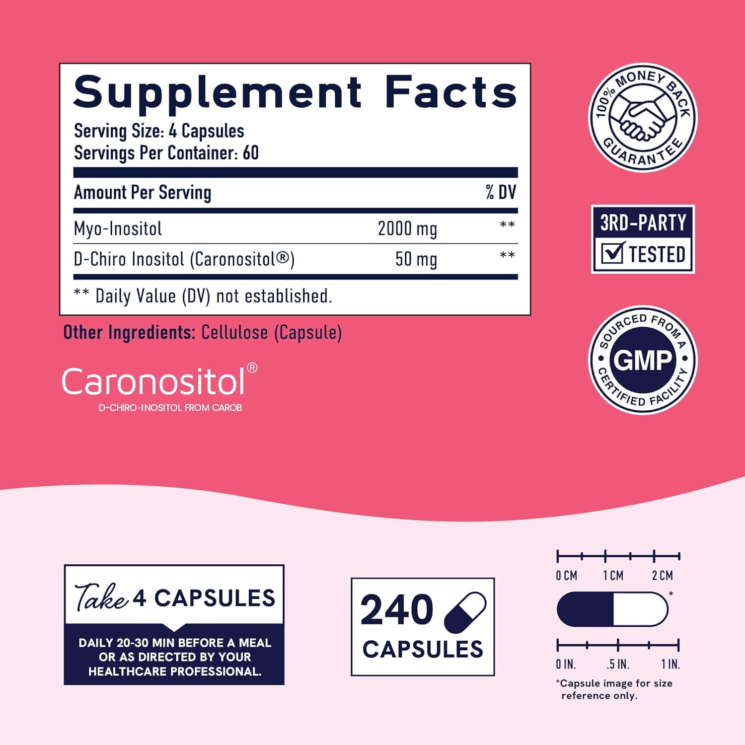 Myo-Inositol & D-Chiro Inositol Hormone Balance Supplement, 240 Ct
