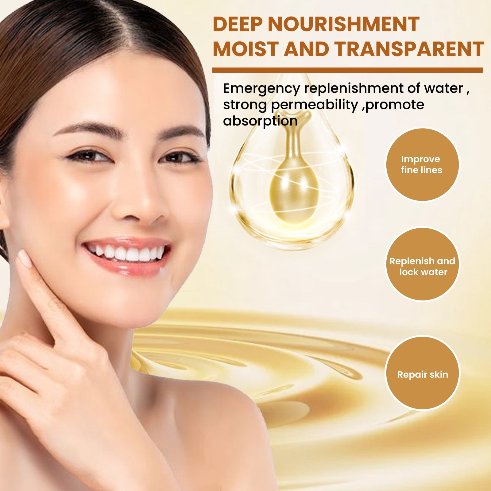 Alvantor Hyaluronic Acid Serum Capsules - Anti Aging Firming Face Moisturizer with Vitamin E & Collagen, 20PCS