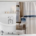 thumbnail image 4 of Beige Brown Blue Waterproof Fabric Shower Curtain,Vintage Abstract Mottled Texture Waterproof Fabric Shower Curtain for Bathroom Curtains Bathtubs Hotel Shower Curtains with 12 Hooks Extra Long 72x96, 4 of 8