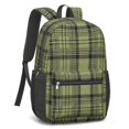 thumbnail image 2 of Green and Black Checkered Pattern 17" School Backpacks for Teens,Waterproof Oxford Fabric,S-Shape Padded Straps for School,Travel,Hiking,Camping, 2 of 6