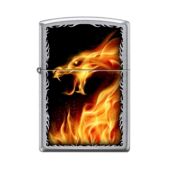 Zippo Lighter-Fire Dragon Street Chrome Windproof Lighter #Z5529