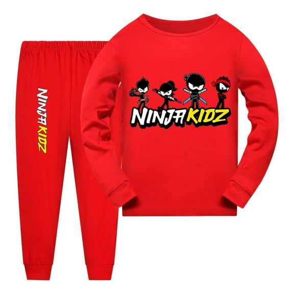 Black Ninja Kidz Pajamas – Boys Girls Nightwear Set – Soft Cotton Sleep Attire for Children – Cute Cartoon PJs and Loungewear for Toddler and Youth