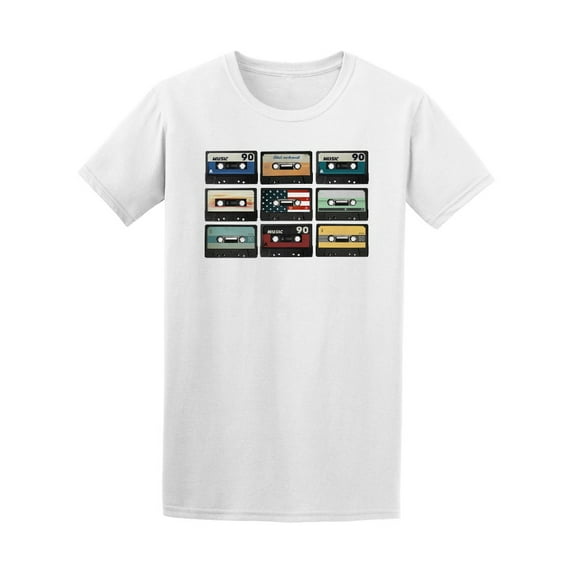 Audio Cassette Retro Poster T-Shirt Men -Image by Shutterstock, Male XX-Large