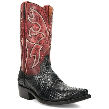 

Dan Post Men s Exotic Snake Western Boot Snip Toe Black 9 EE US