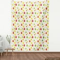 thumbnail image 4 of Autumn Fabric by the Yard, Minimalist Abstract Leaves Continuous Floral Plain Background Print, Decorative Upholstery Fabric for Sofas and Home Accents, Lime Green and Dark Coral by Ambesonne, 4 of 5