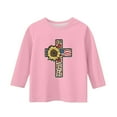 thumbnail image 3 of Girls' Flag Printed Pattern 3/4 Sleeve Casual Comfort T Shirt for 12-13 Years, 3 of 3