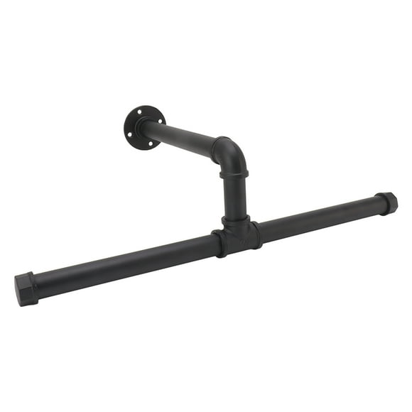 Iron Pipe Clothing Rack, Black Wall Mount Coat Rack Firm Structure for Balcony Wardrobe