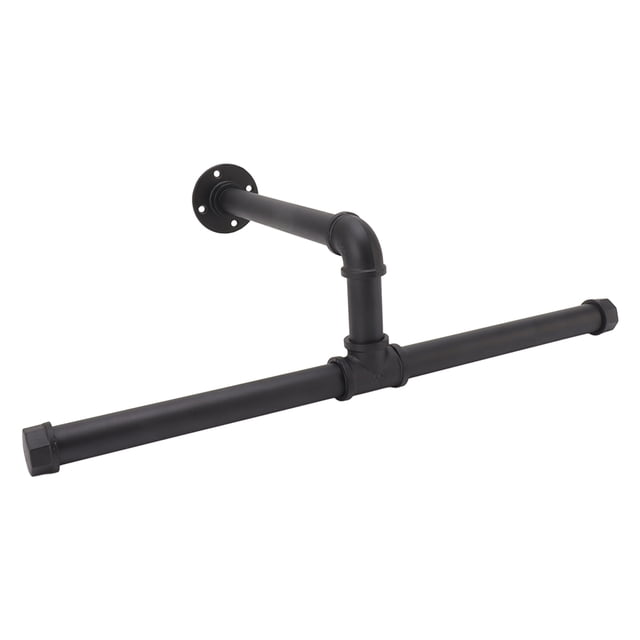 Iron Pipe Clothing Rack, Black Wall Mount Coat Rack Firm Structure for Balcony Wardrobe