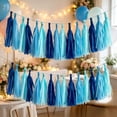 thumbnail image 5 of Dongrere Plastic Tassel Garland Banner, Colorful Fringe Streamer for Birthday Wedding Shower Party Wall Backdrop Decor, Blue, 5 of 6