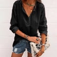 thumbnail image 2 of Birdeem Women Solid Color Tops Button V Neck T-Shirts Blouse, 2 of 6