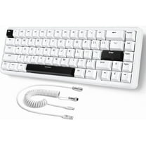 ATTACK SHARK X65 HE Rapid Trigger Keyboard, 0.01mm RT Accuracy, 8Khz 60% Wired Magnetic Switch Gaming Keyboard with 8Khz Coiled Cable, Adjustable Actuation, Snap Tap, for PC/Mac, White